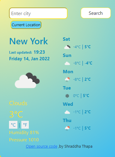 Weather app preview